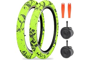 WEEROCK Bike Tire 16/20 Inch Tires 2 Pack 20 x 2.1 Folding Bead Replacement Tyre with 16/20 Inch Inner Tubes for 16"/ 20" Bicycles, MTB, Mountain Bike, BMX