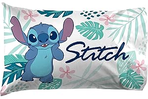 Jay Franco Disney Lilo & Stitch Misty Palm 1 Pack Pillowcase - Double-Sided Kids Super Soft Bedding