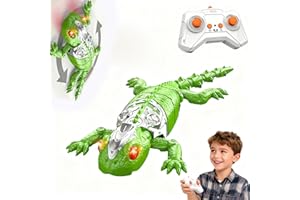 Wall Crawler Gecko RC Toy,Realistic Remote Control Lizard Wall Climbing Toy, Electric Lizard Toys with Led Glowing Eyes,Birth