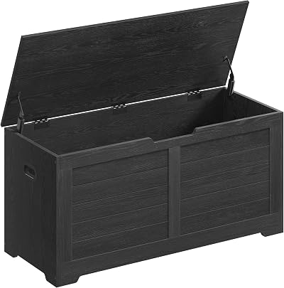 VASAGLE Shoe Bench with Storage Chest 40x100x46 cm Mottled Greige LSB061K02
