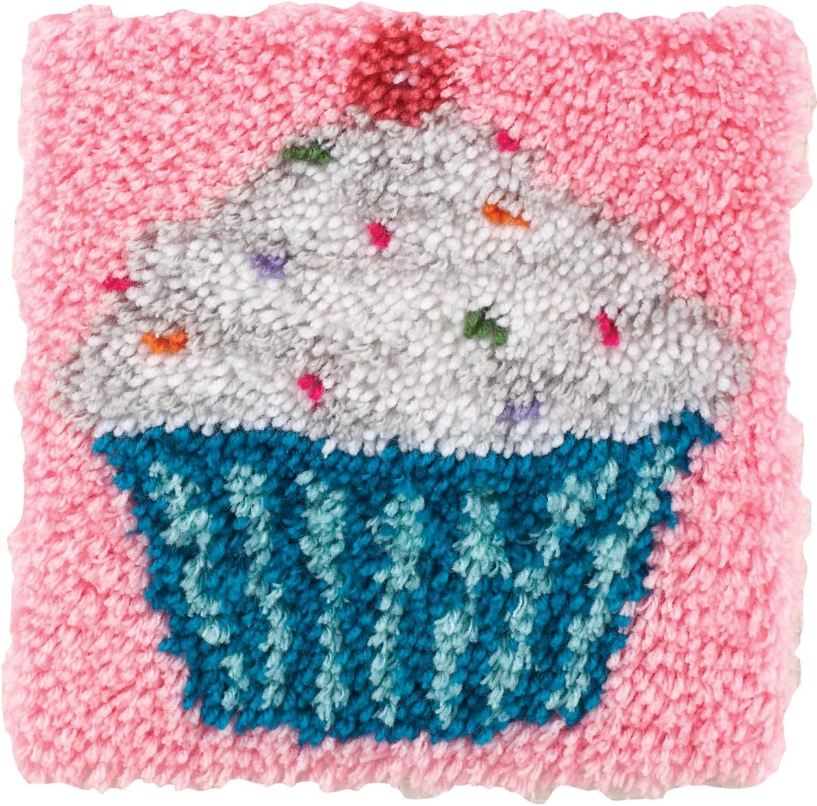 Wonderart Cupcake Latch Hook Kit, 12" X 12"