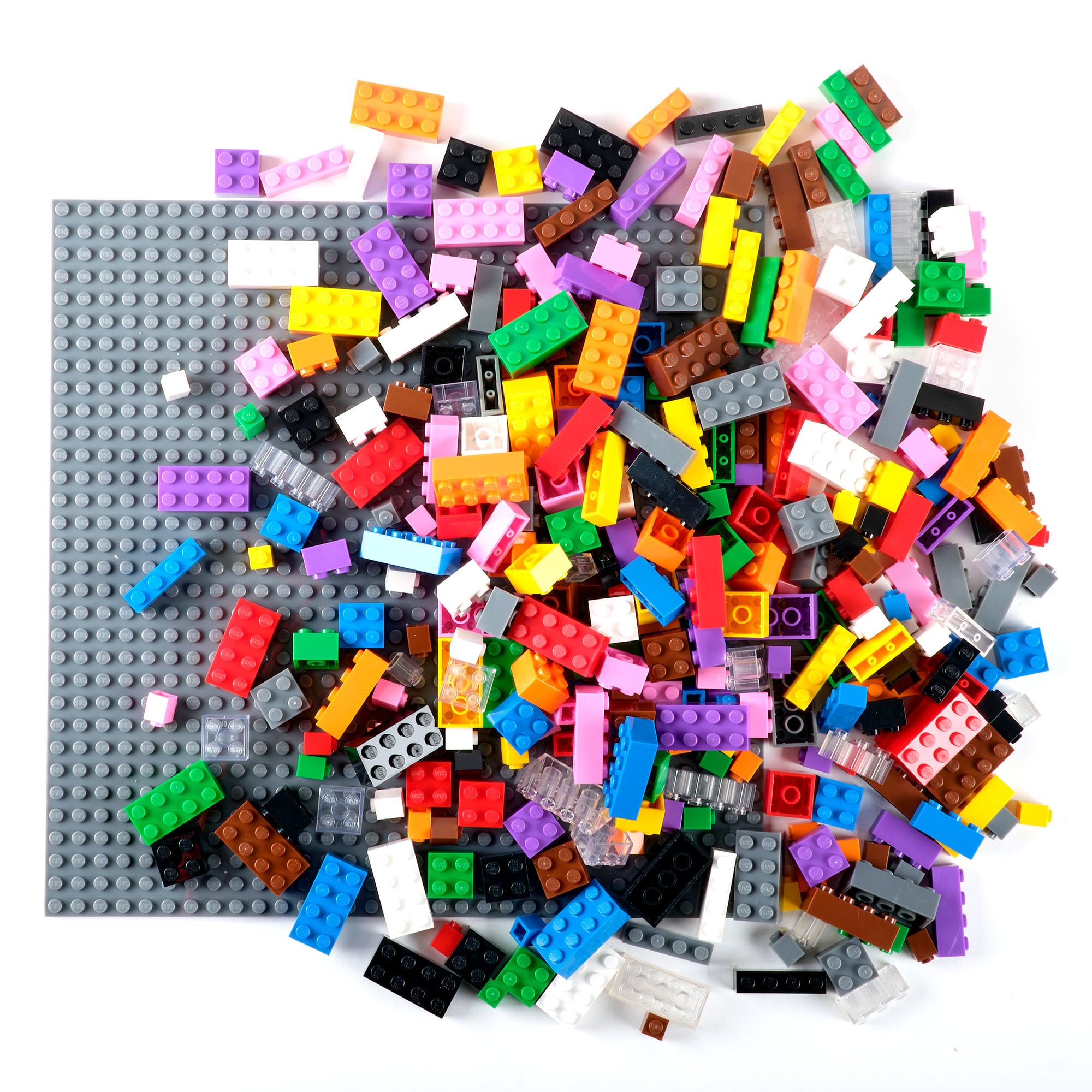 Strictly Briks Premium 12 Color 336 Piece Loose Building Brik Set with Baseplate - Compatible with LEGO Blocks, Compatible with LEGO Base Plates