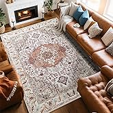 Beglad Large Area Rugs 8x10, Washable Vintage Rugs -Low Pile, Soft Plush Rugs for Bedroom, Kitchen, Dining Room, Stain Resist