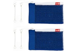 Sanung Table Tennis Net, C-X1B Portable Ping Pong Training Net Replacement for 60 inch Width Regulation Size Tables, Set of 2, Royal Blue