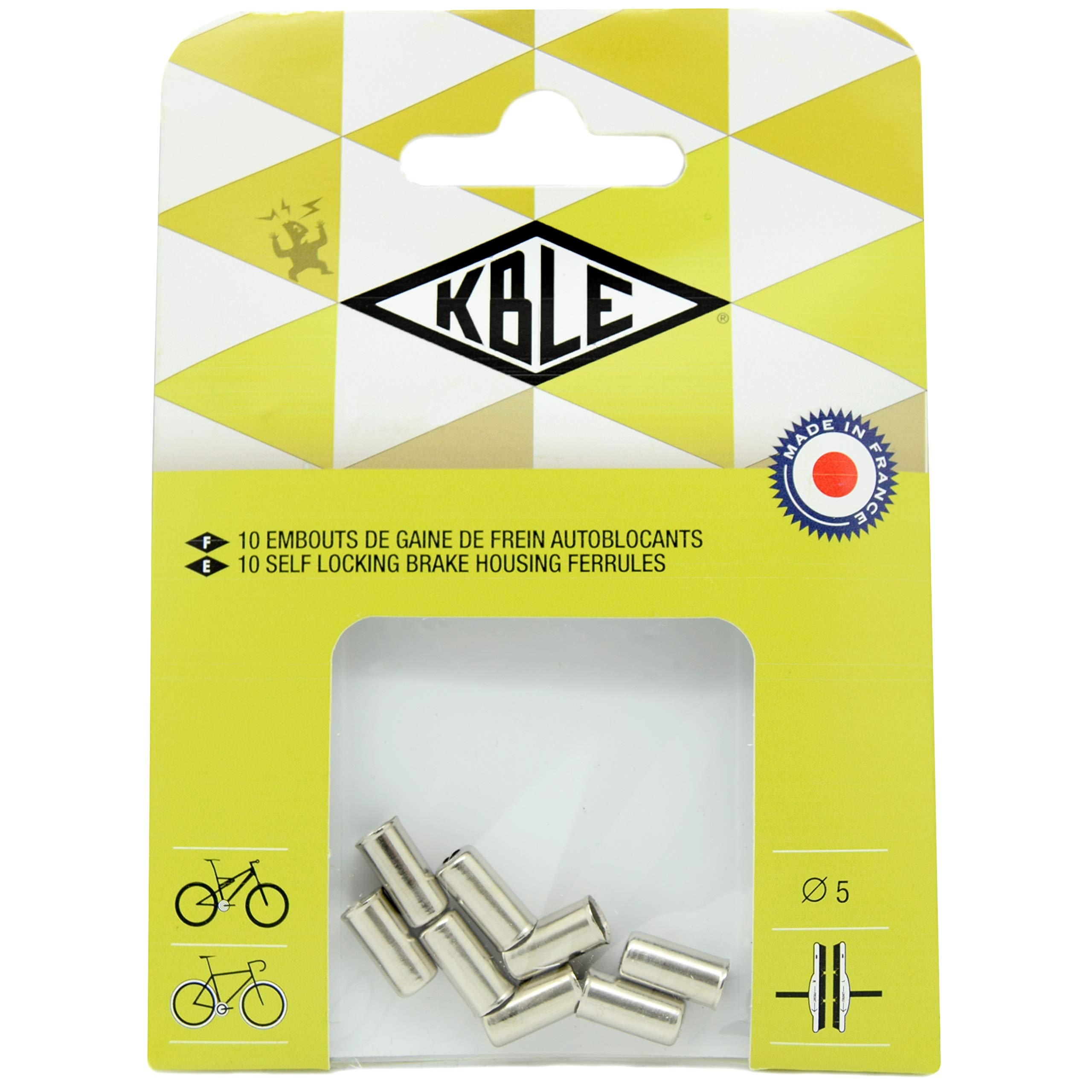 Transfil Brake Outer Ferrule 5mm, Silver, Pack of 10