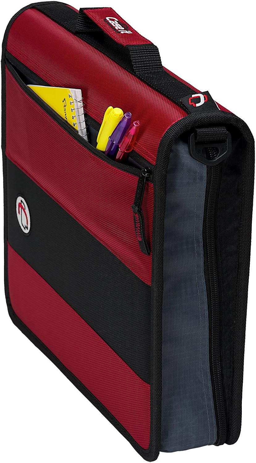 Case-it 2-Inch Ring Zipper Binder, Black, D-251-BLK : Portfolio Ring Binders : Office Products