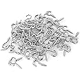 Silver 1 Inch Metal Cup Hook Round End Screw Hook Self Tapping Screw Hook 100 Pcs