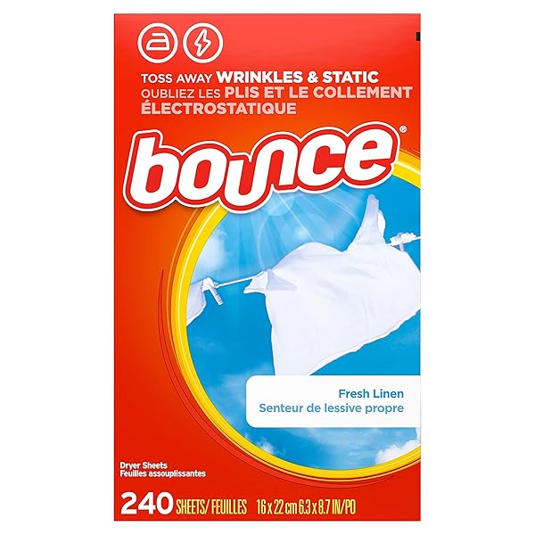 BOUNCE FABRIC SOFTENER SHEETS, FRESH LINEN SCENT, 240 COUNT