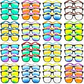 Sunglasses Bulk for Party favors, 48 Pack Neon Plastic Sunglasses with UV400 Protection, Great Gift for Birthday Supplies, Graduation, Summer Pool Beach Party favors, Goody Bag Filler for Boys Girls