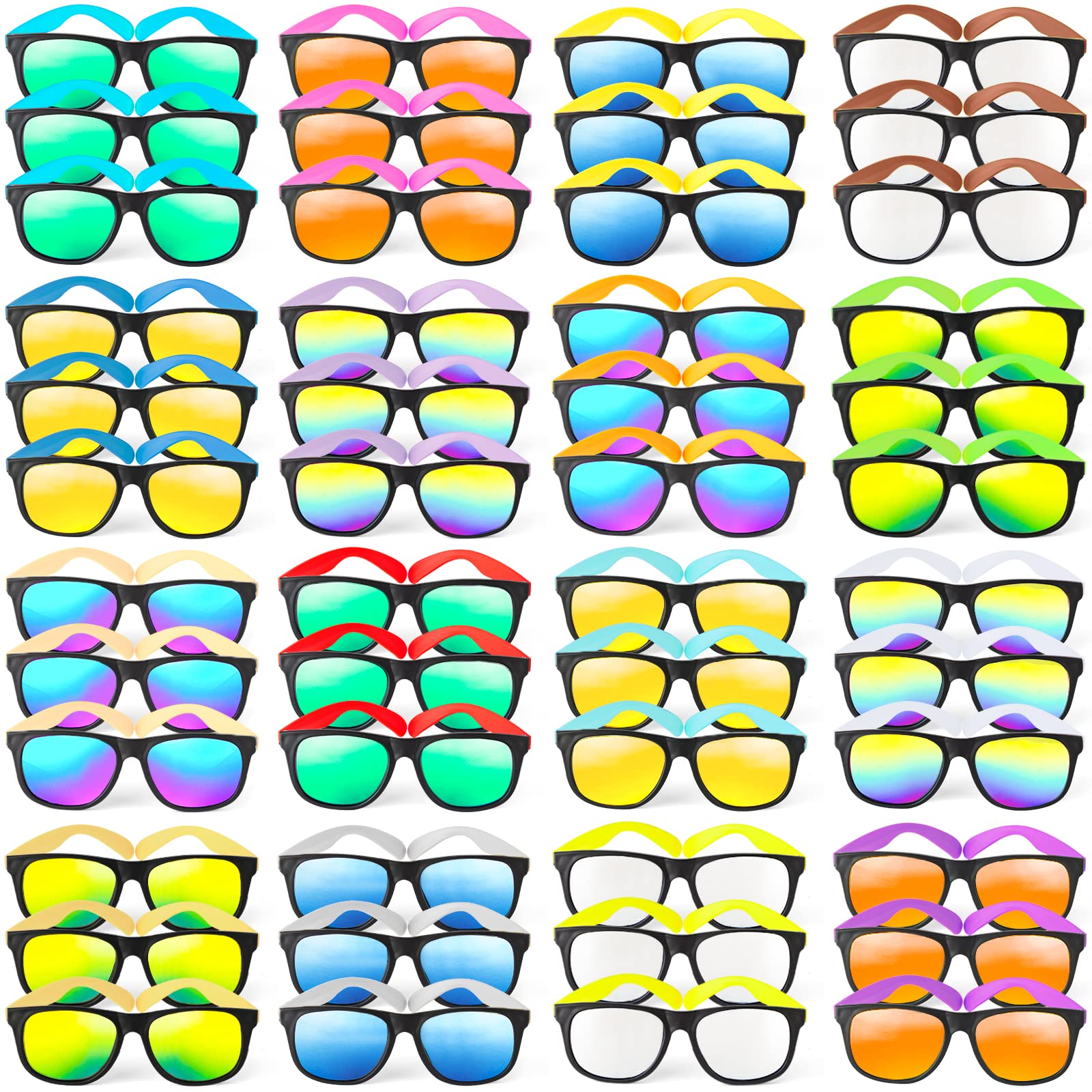 12 Pcs Kids Sunglasses Bulk, Neon Sunglasses With UV 400 Protection