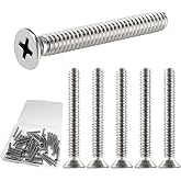 Cionyce 50PC Flat Head Phillips Machine Screws, 10#24 x 1-1/2" | 304 Stainless Steel, Device Mounting, Countersunk Bolt Fastening