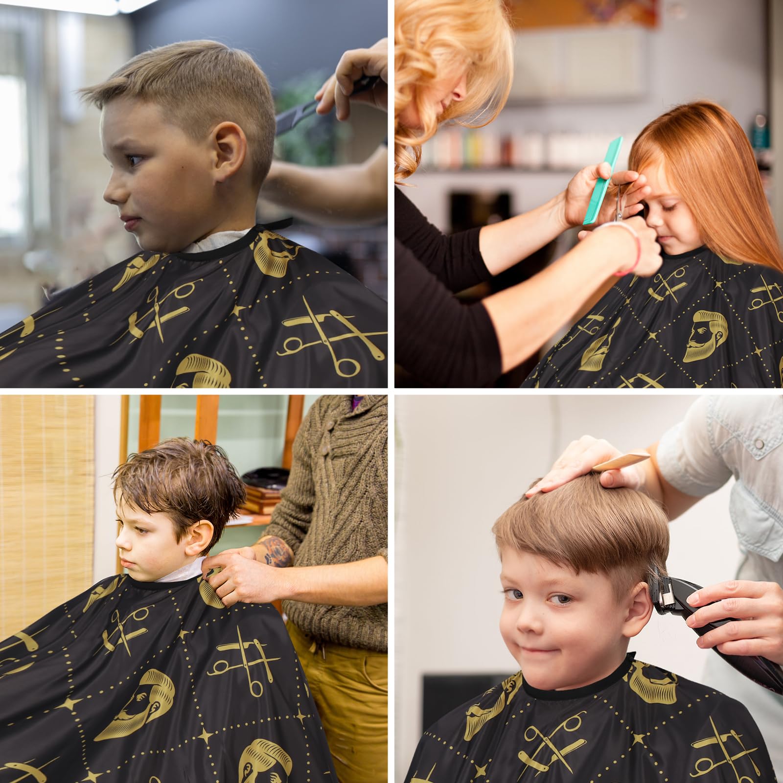 Professional Hair Cutting Cape with Neck Duster Brush, Waterproof Salon Barber Cape with Snaps, Barber Accessories