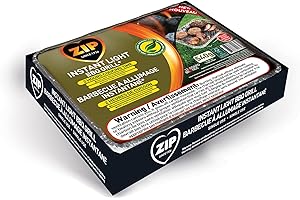 Zip Instant Light BBQ Grill Pack of 2 Ready to Grill in 20 Minutes Quick-Lighting, Long-Burning Up to 2 Hours Cooking Time Po