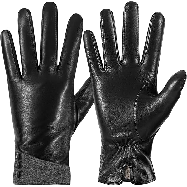 Alepo Winter PU Leather Gloves For Men, Warm Thermal Touchscreen