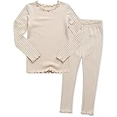 VAENAIT BABY 6M-12Y Infant Kids Toddler Junior Girls Soft Comfy Modal Tencel Shirring Sleepwear Pajamas 2pcs Set
