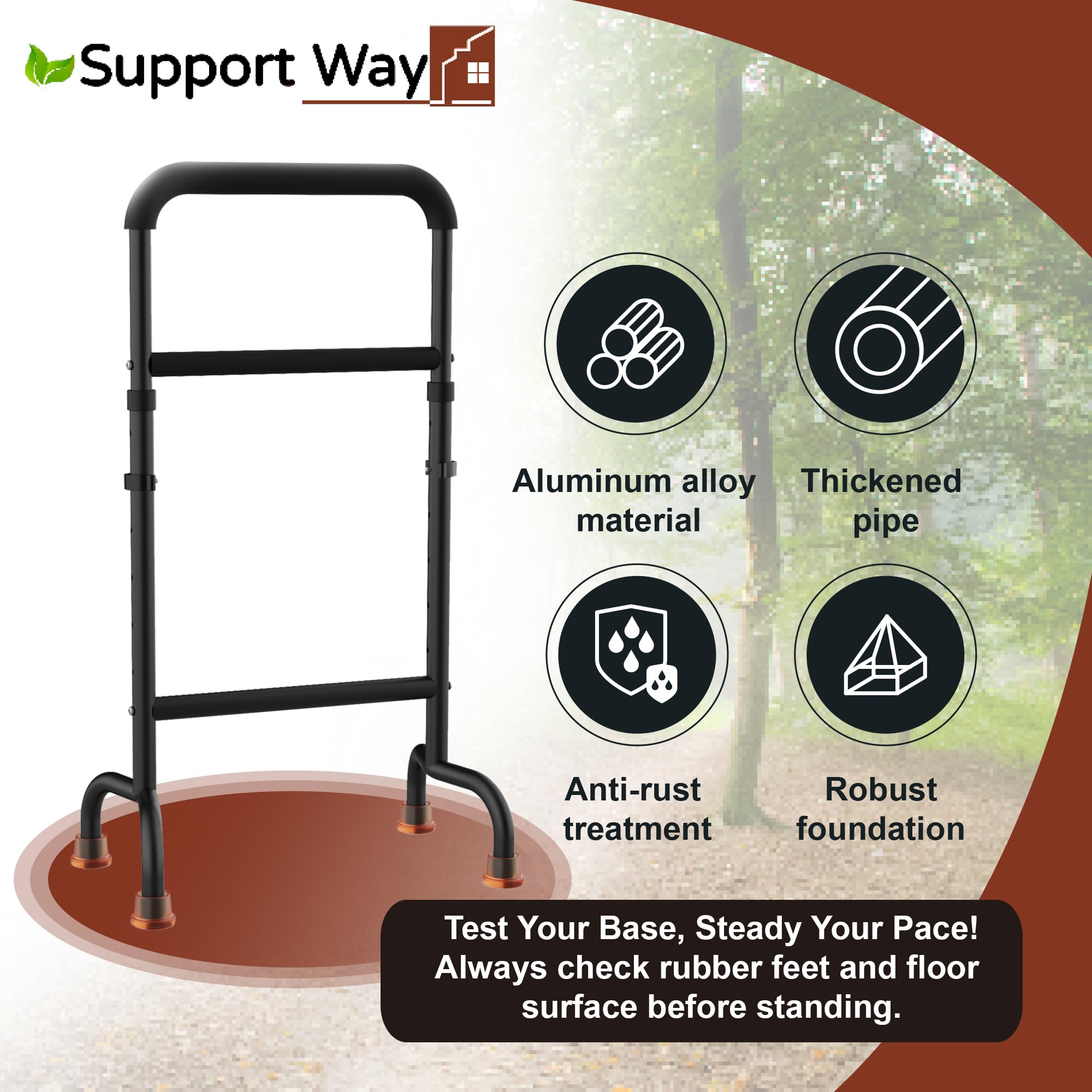 Stand Assist for Chair & Couch - Height Adjustable Mobility Aid for Seniors, Lightweight Aluminum Frame with 450lb Capacity