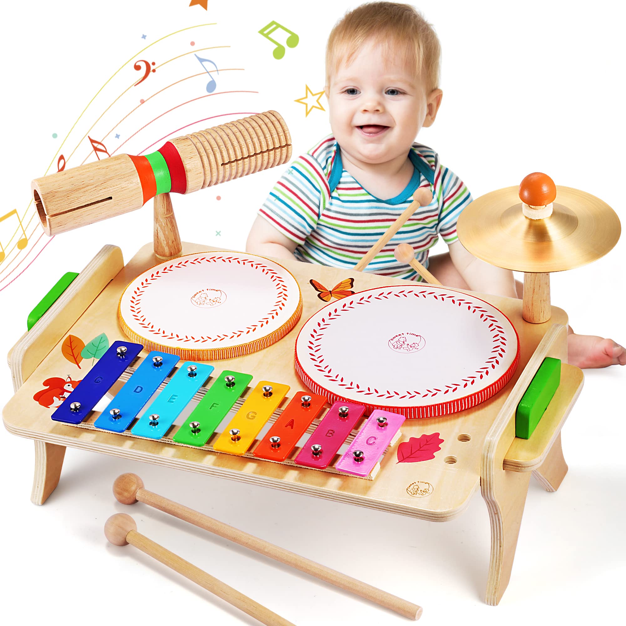 Photo 1 of Wingyz Kids Drum Set for Toddlers Baby Music Instruments 7 in 1 Montessori Preschool Musical Toys Children Drum kit Xylophone Tambourine Birthday Gifts for Boys and Girls