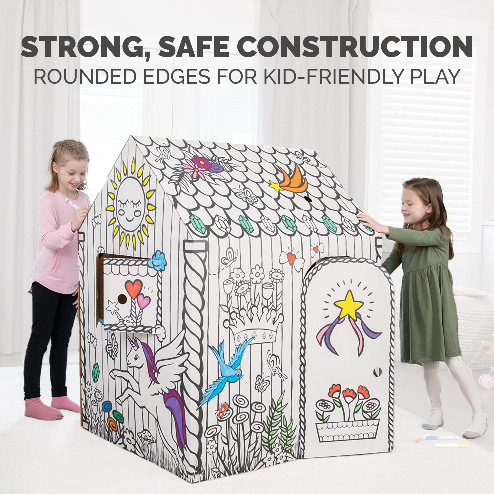 Bankers Box at Play Large Color in Unicorn Playhouse, Cardboard Playhouse and Life Size Craft Activity for Kids and Families