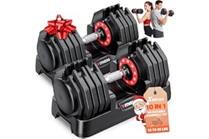 XDDIAS Adjustable Dumbbell Set of 2, 25/55/80LB Dumbbell Set-Fast Adjust Weights Set, 5/10/16 in 1 Free Weights Dumbbells Set with Anti-Slip Metal Handle, Compact Size for Men/Women Home Gym Equipment