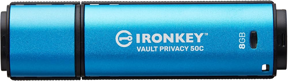 Kingston IronKey Vault Privacy 50 USB-C 8GB Encrypted Drive FIPS 197 XTS-AES