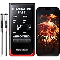 ThermoMaven Wireless Bluetooth Smart Meat Thermometer: Standalone Base, WiFi Unlimited Range, 6 Sensors with NIST Certified A
