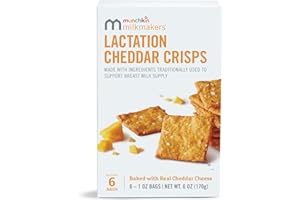 Munchkin® Milkmakers® Lactation Cheddar Crisps for Breastfeeding Moms with Oats and Flax, 6 Count