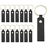 MECCANIXITY PU Leather Keychain Blanks Bulk Laser Engraving Keychain Leather Key Fob Kit with Key Rings