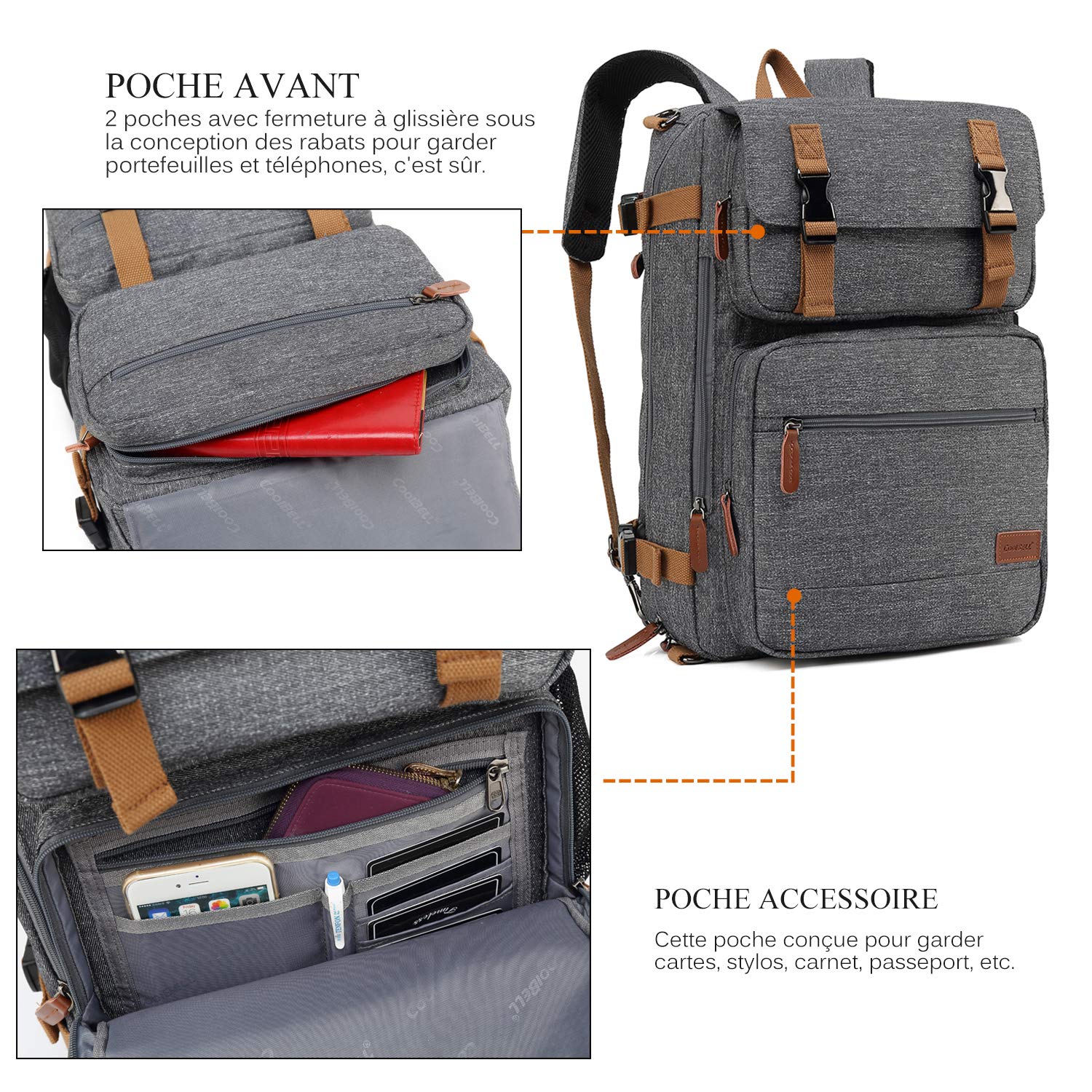 Sac à Dos UTOTEBAG Pour Ordinateur Portable 17,3" - Multi-compartiments - Idéal Voyage
