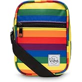Vibe Festival Gear Small Crossbody Sling Bag for Women Men 5in1 Multi-Use from (rPET) Recycled Polyester Belt Bag Cross Body Backpack Fanny Pack Purse - Rainbow