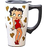 Spoontiques - Ceramic Travel Mugs -Betty Boop Cup - Hot or Cold Beverages - Gift for Coffee Lovers