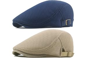 BABAHU Men's Breathable Summer Newsboy Cap Gatsby Flat Cap Lvy Irish Hats Driving Cabbie Hunting Cap