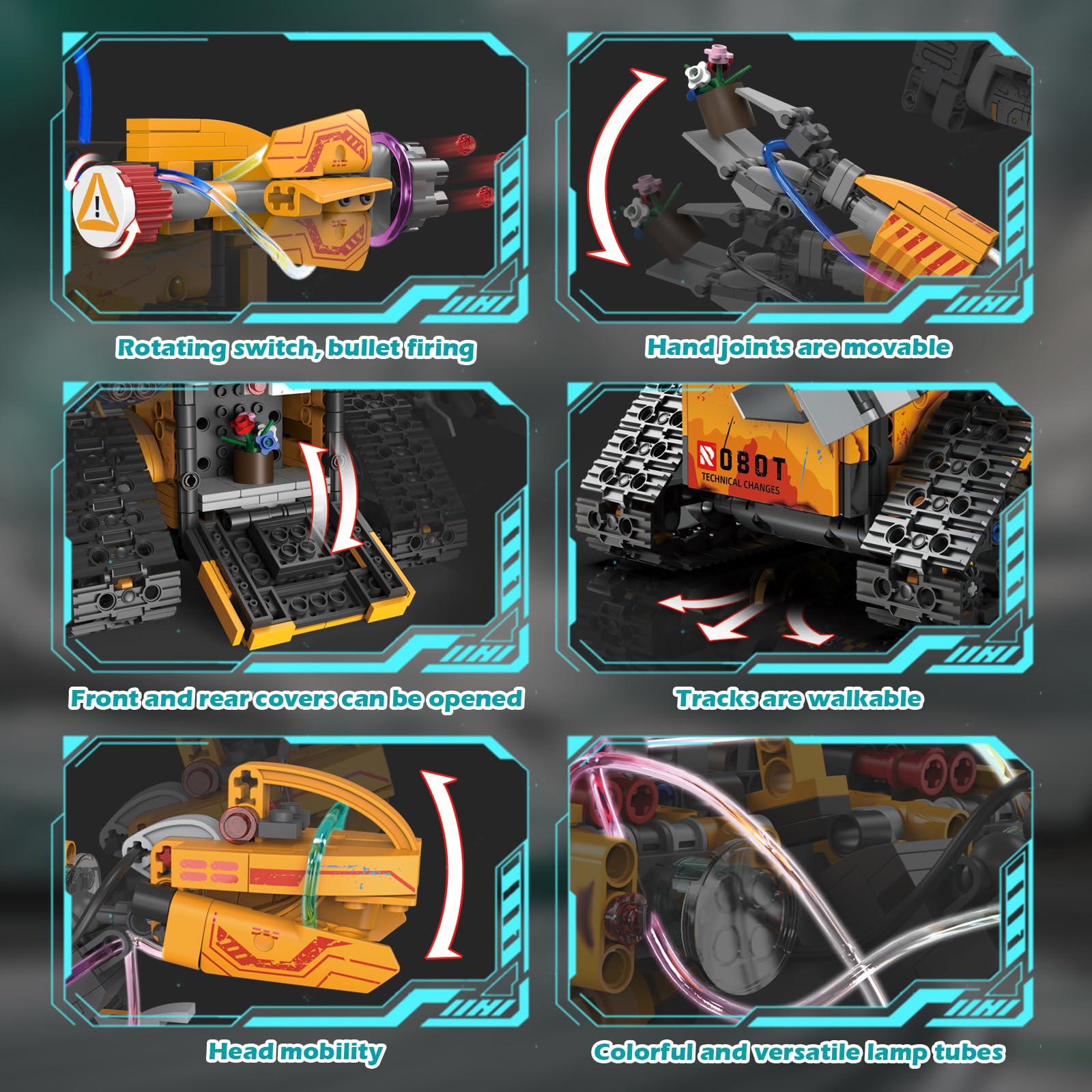 5-in-1 Technik Roboter Spielzeug für Kinder – 673 Stück App & Fernsteuerung Wall Robot Bauset, Programmierbares STEM Bauspielzeug, Geburtstags Geschenk für Kinder ab 6-12+ Jahre Jungen Mädchen 3