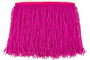 KKSACCCN Beaded Fringe Trim,Ribbon Tassel Fringe Trim 6 Inch Wide 2 Yards Long for Crafts DIY Dress Clothes Decoration (Fuchsia)