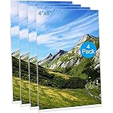 Douildhaiy Magnetic Picture Frames for Refrigerator 4x6 Inch, Magnetic Photo Holders for Fridge, 4 Pack Acrylic Magnetic Picture Frame for Displaying Frames,Children Artworks