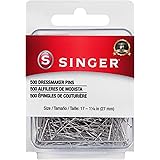 SINGER 00349 Dressmaker Pins, Size 17, 500-Count