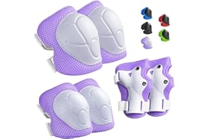 Wemfg Kids Protective Gear Set Knee Pads for Kids 3-14 Years Toddler Knee and Elbow Pads with Wrist Guards 3 in 1 for Skating Cycling Bike Rollerblading Scooter