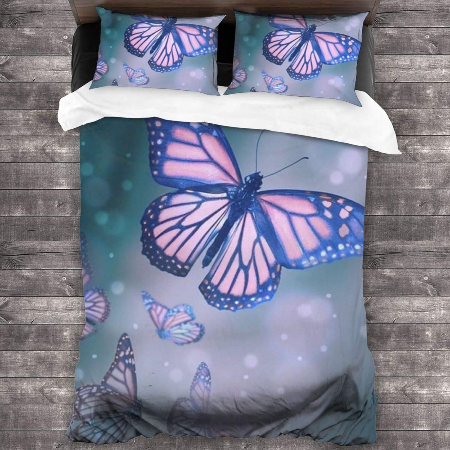 Butterflies Printing Comfortable 3 Piece Bedding Set, All