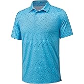 MAGCOMSEN Mens Polo Shirts Short Sleeve Print Patterns Collared Shirt Performance Moisture Wicking Golf Polos