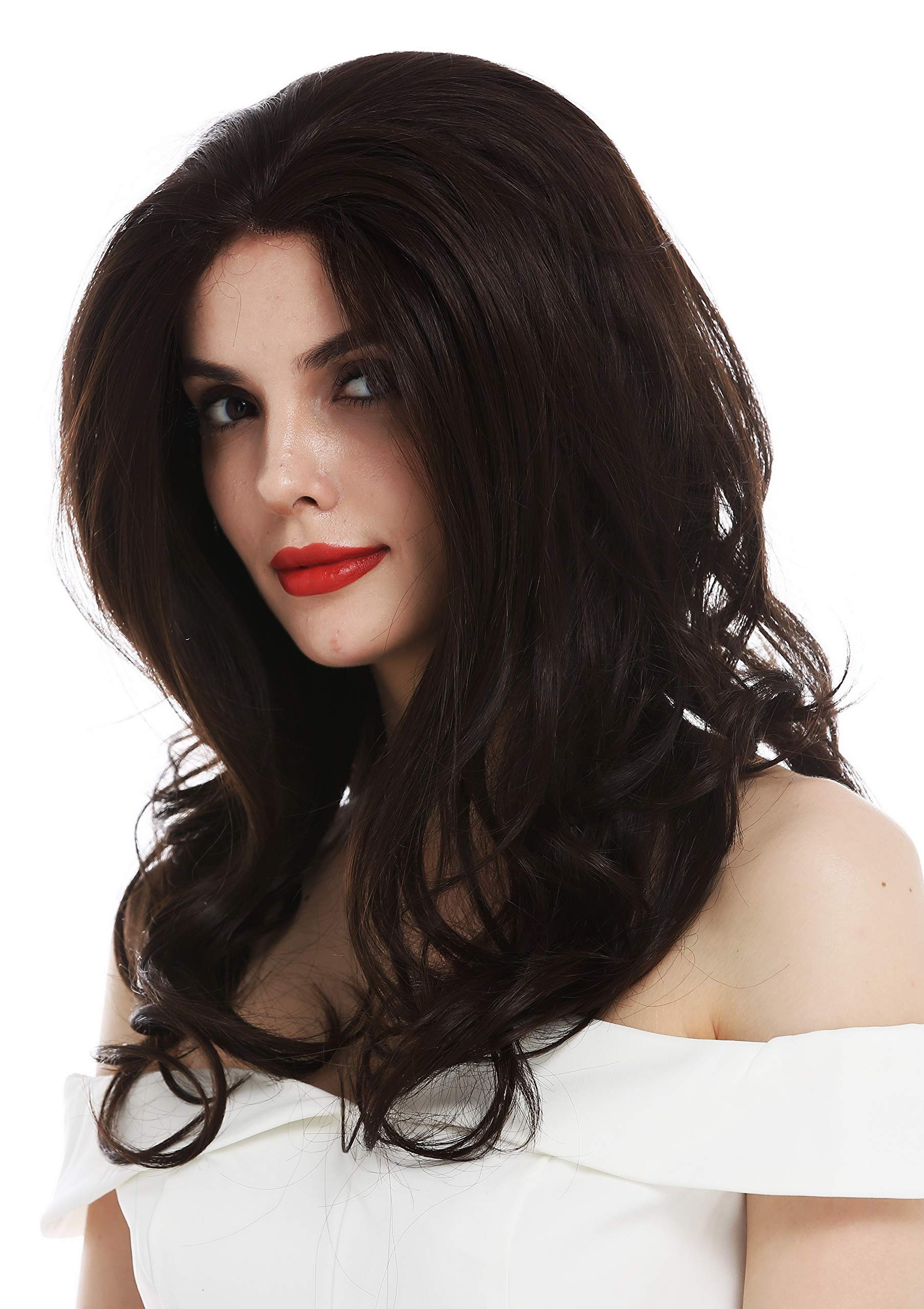 WIG ME UP - TYM-061-LF-4/6 wig women's wig lace front long wavy voluminous dark brown