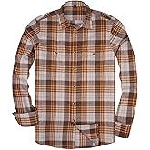 Alimens & Gentle Men's Button Down Regular Fit Long Sleeve Plaid Flannel Casual Shirts