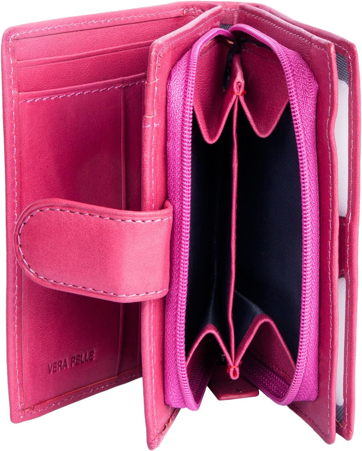 IL GIGLIO Women's Compact Size Genuine Leather Wallet Soft Without Any Logos and Markings Pink - Image 4