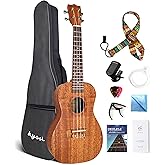 KYOOH Soprano Ukulele Beginner Mahogany 21 Inch Ukelele All-in-One Kit | Mahogany Ukulele, All-in-One Kit