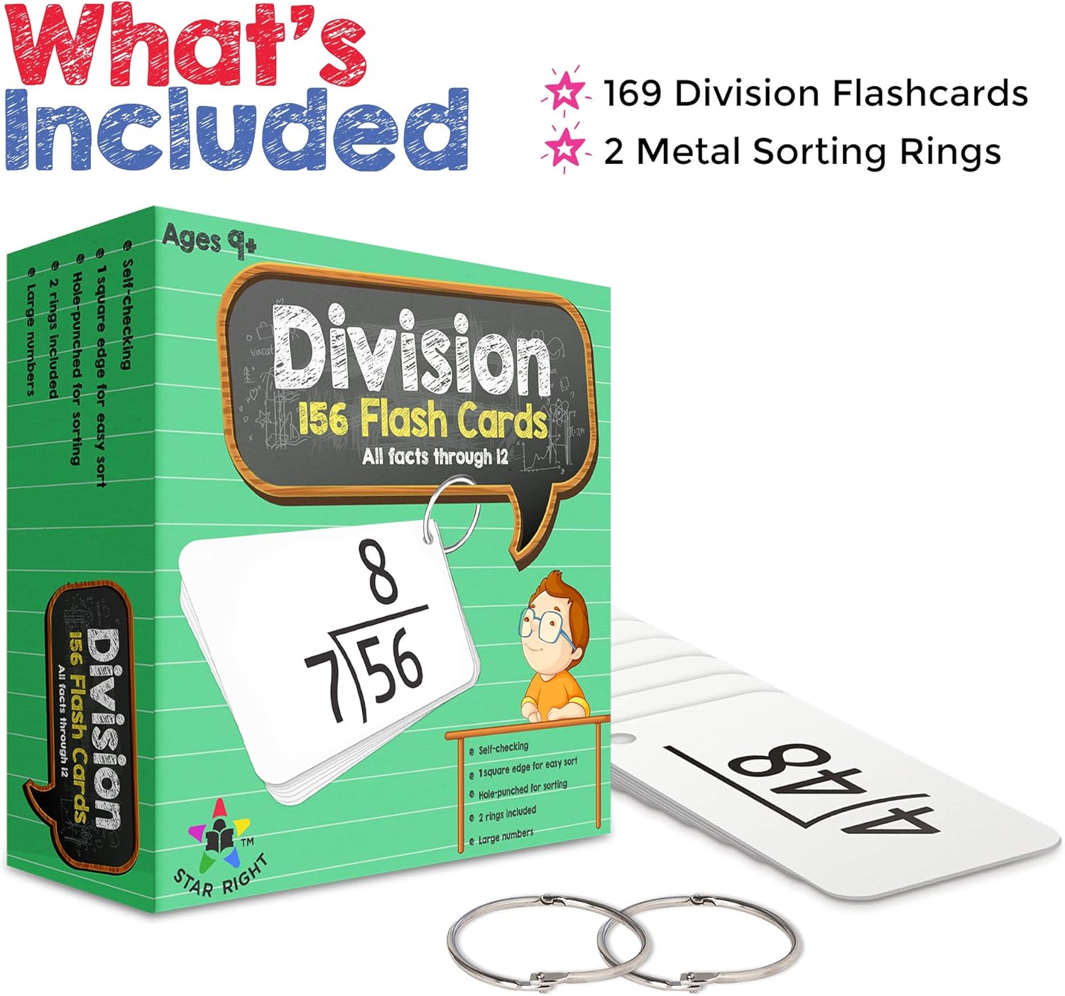Amazon Com Star Right Education Math Division Flash Cards 0 12