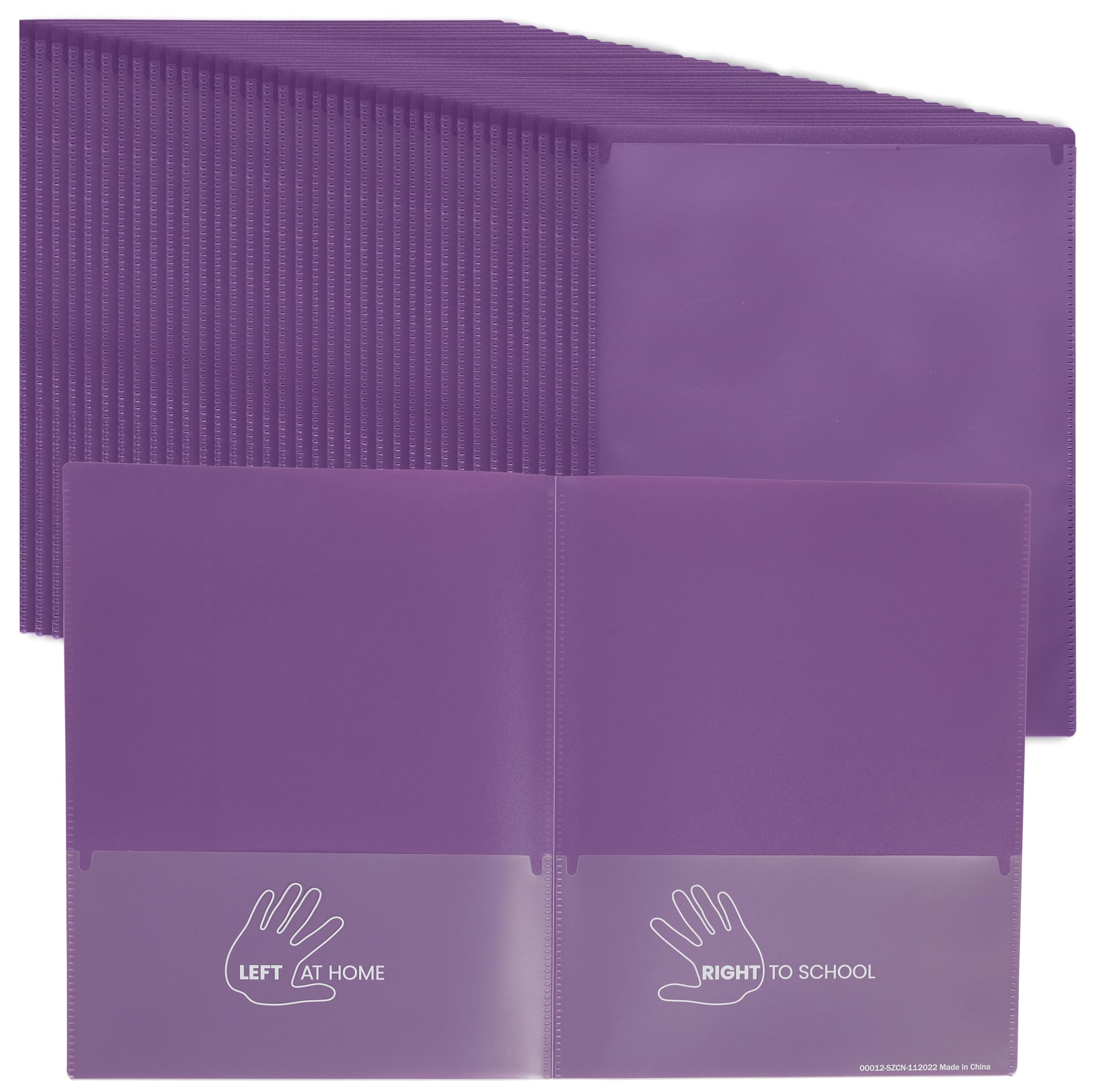 ECR4Kids 2-Pocket Parent-Teacher Classroom Communication Folder, School Supplies, Bright Purple, 36-Piece Image