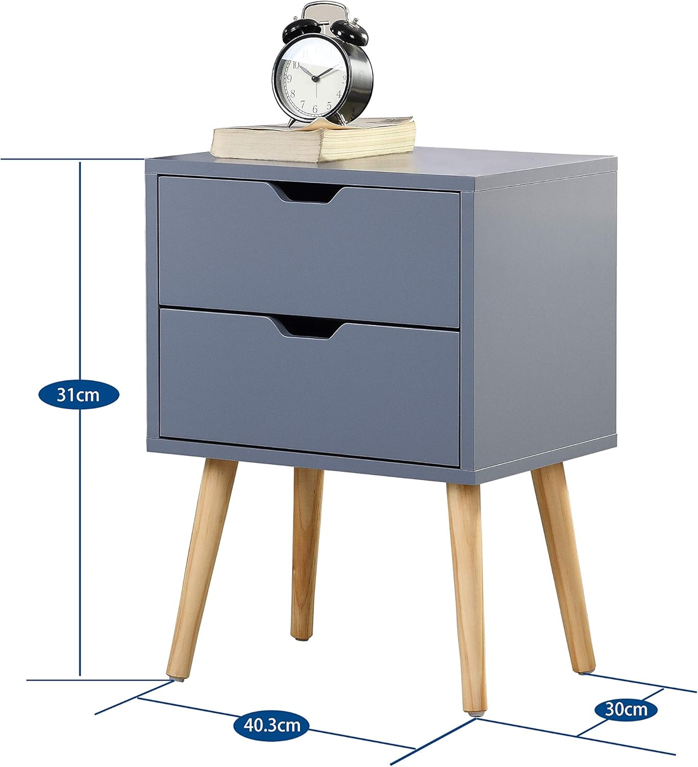 Solid Wood Legs Living Room Bedroom Furniture Double Drawer Nightstand Set Of 2 Fashion Modern Assemble Storage Cabinet Bedroom Bedside Sweetgo End Side Table Nightstand With Storage Drawer Home Kitchen Accent Furniture