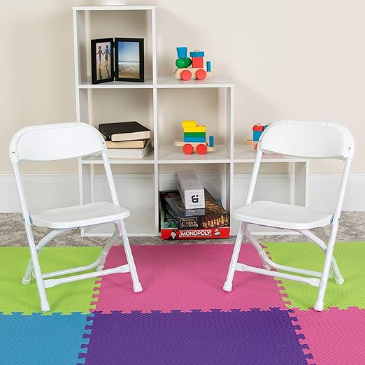 kids white folding chairs