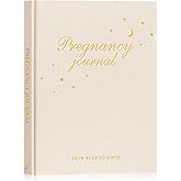 Lanpn My Pregnancy Journal Memory Book for First Time Mom, 156 Page Pregnant Announcement Must Have Planner, Mom to Be Scrapbook Keepsake Gift Pregnancy Tracking Diary for Expecting New Parent Beige