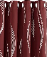 Deconovo Christmas Curtains Silver Wave Foil Blackout 2 Panels 52x63 Red