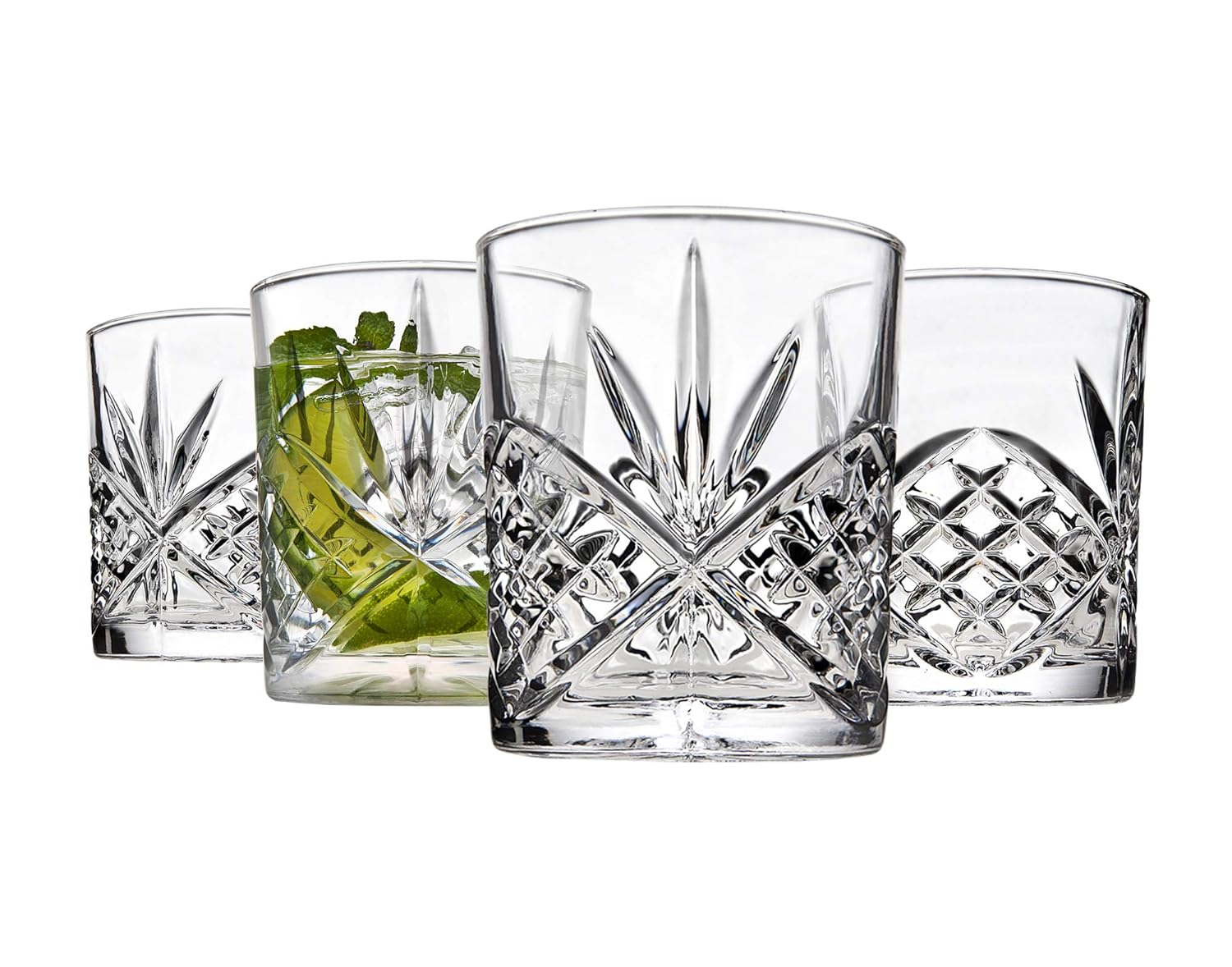 Godinger Old Fashioned Whiskey Glasses, Shatterproof and Reusable Acrylic - Dublin Collection, Set of 4