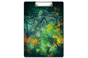 Rimilak Wood Clipboard, 8.5x11" Paper Letter Size Clipboards, Cute Custom Pattern, Fun Design Clip Board for Teachers, Kid, Woman, Back to School, School& Office Supply.